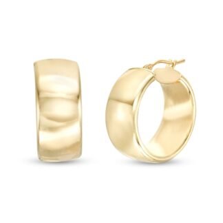 Made in Italy 15.0mm Tube Hoop Earrings in 10K Gold