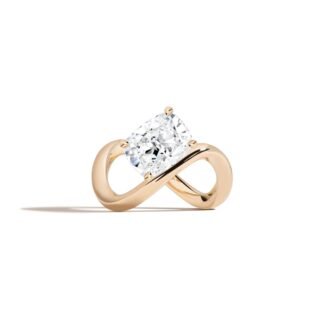 SHAHLA 2 CT. Certified Cushion-Cut Lab-Created Diamond Solitaire Infinity Engagement Ring in 14K Gold (F/VS2)